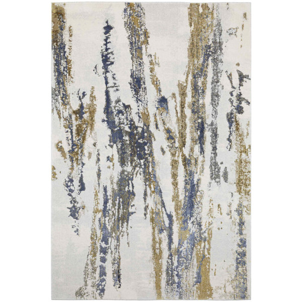 Williston Rowana Stella Machine Woven Blue/Cream/Gold Rug